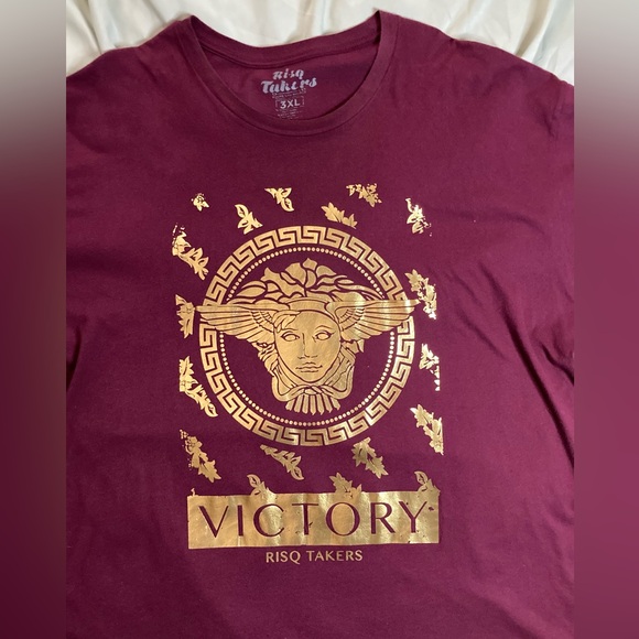 Men’s RISQ TAKERS Graphic T-Shirt, Size 3XL, VICTORY, Maroon & Gold colors - Picture 5 of 5